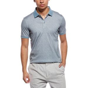 Raffi Mens  Brushed Dot Polo Shirt, Gray